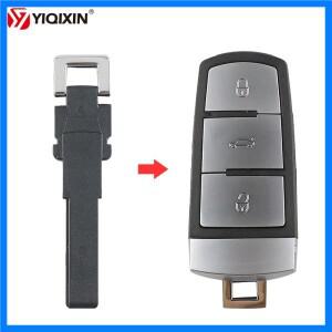 YIQIXIN 1Pcs 블랙 Uncut 블레이드 삽입 Passat B6 B7 CC 용 폭스 바겐 Magotan 스마트 키 용 VW 용 스마트