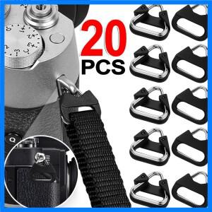 2-20PCS 벨트 후크 매는 밧줄에 대 한 플라스틱 모자와 스테인레스 스틸 삼각형 분할 링 카메라 어깨 스트