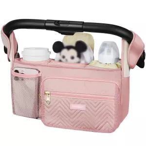 단열 컵 홀더가 있는 유니버설 유모차 정리함 물티슈 포켓이 캐디백 액세서리 업파베이비 두나 조거