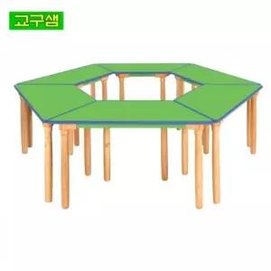 교구샘 어린이 안전 연두 열린 학습대 원목다리 H530 H83-1