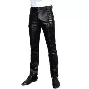 남자 양가죽 소가죽바지 기모 바이크 일자핏 할리데이비슨