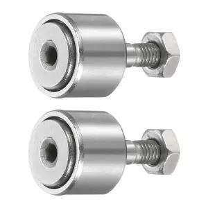 uxcell 2개 CF3 /KR10 X 캠 팔로워 트랙 러너 베어링 304 스테인리스 스틸 니들 롤러 스터드 10mm 직경 M3