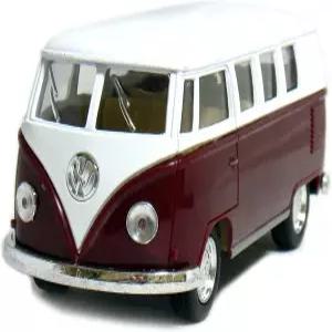 KiNSSMART 1962 폭스바겐 클래식 버스 1 32 스케일 5 다이캐스트 메탈 모델 토이 밴 풀백 양이온(마룬)