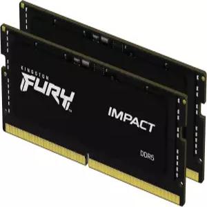 킹스턴 퓨리 임팩트 64GB (2x32GB) 5600MT s DDR5 CL40 노트북 메모리 키트 2개 저전력 소비 인텔 XMP 3.0