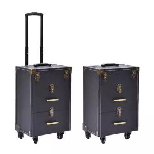 LED 메이크업 캐리어 화장대 박스 실버 전문가용 뷰티 운반 거울