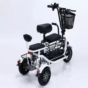 3인용 전기 접이식 화이트 자전거 2인승 30KM 전동 세발