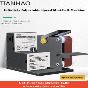 미니 전기 벨트 샌더 무단 속도 조절 석재 금속 연마 기계 커터 샤프너 그라인더