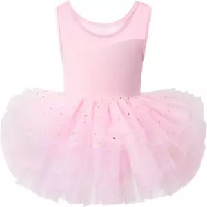 스냅 앤 스파클링 프린세스 투투 스커트 발레리나 원피스와 함께하는 1-7세 소녀 CARET 발레 레오타드