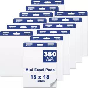 코믹스 미니 사이즈 스티키 이젤 패드 교사용 15 x 18인치 플립 차트 용지 사무실용 앵커 30 장/패드 12