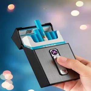 담배갑 라이터 겸용 USB 지갑 듀얼 충전 선물용 파우치 아크 케이스