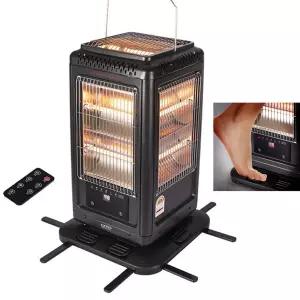 GOSS 리모컨형 발터치 세이프가드 오방 히터 (블랙) / 전기 난로 전열기 난방기구