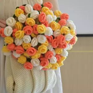 [언박싱어게인] 꽃다발 담요 뜨게꽃 집들이 귀여운 생일 선물 여성 지인 친구