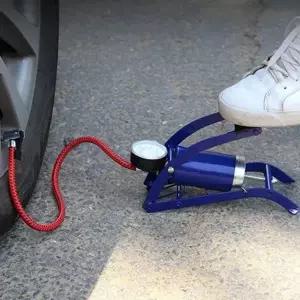 자전거 발 펌프 휴대용 공기압 자동차 차량용 발 펌프 타이어 공기주입기 발로