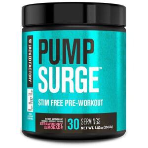 잭드 팩토리 펌프서지 카페인 프리 프리 프리 운동 - 누트로픽 부스터 및 스팀 프리 프리 운동 - 강렬한 펌프, 향상된 집중력 - 30인분, 딸기 레모네이드
