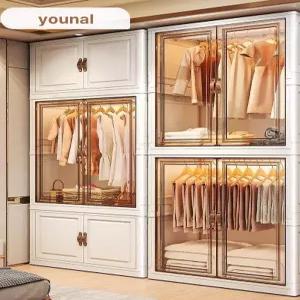 이동식 접이식옷장 플라스틱 장롱 투명 조립식 다용도 틈새행거 선반 접이식 간이 캐비닛