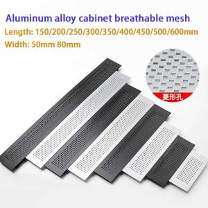 1개 은색 알루미늄 합금 캐비닛 환기구 장식 커버 신발장 메쉬 홀 하드웨어 L150-800mm W50/80mm