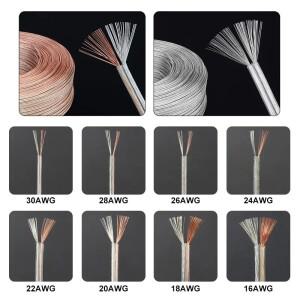 2~100M UL2468 전선 PVC 절연 2 핀 케이블 30AWG ~ 16AWG 스피커 오디오 램프 LED 스트립 연장 구리 코드