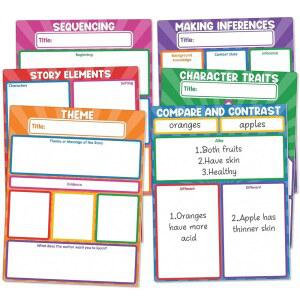 [미국배송] AUCHQ 다용도 자기 문학 교육 차트 교실 화이트보드용 건식 지우기 필기 용지 유치원 초등학교 교실용 ELA 앵커 차트 필수품.