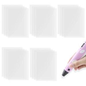 [포르르] 20pcs 3d 펜 매트 - 프린팅 펜을 위한 투명 트레이싱 보드, 7.87인치 x 5.7인치 투명, 내열성, 매끄러운 논스틱 재사용 표면 아트용