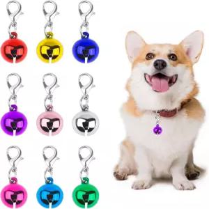 개와 고양이 목걸이를 위한 Foyods 9PCS 벨 - 열쇠고리와 걸쇠가 달린 다채로운 고양이와 개의