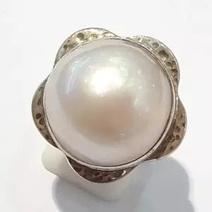 [블루케이] A급엔틱 마베진주 원석 반지 210710-17n