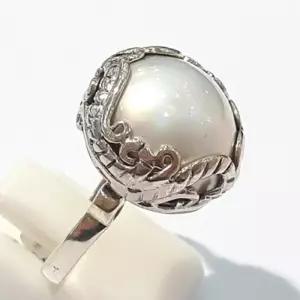 [블루케이] AA급엔틱 마베진주 원석반지 210710-16n