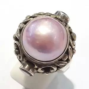 [블루케이] A급엔틱 핑크마베진주 원석반지210710-11n