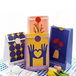 유화 봉투 디저트 구디백 선물 포장 페이퍼백 세트 (WFKAIEX)