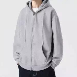 남자 간절기 긴팔 후드집업 베이직 무지 루즈핏