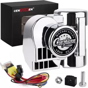 트럭용 에어 혼 배선 하네스가 장착된 12V 150db 슈퍼 스피커 자동차 차량 트럭 오토바이(01 실버)에 모두