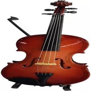 알라노 미니어처 바이올린 모델 장식 장식용 활과 스탠드가 있는 미니 악기 (14cm)