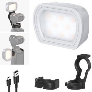 NEEWER호환 DJI호환 오즈모 포켓 3용 마그네틱 조명  충전식 플라스틱 미니 소형 LED 필 라이트  셀카 브이