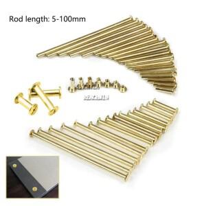 황동 도금 시카고 나사 스냅 리벳 북 버트  앨범 바인딩 5-100mm 5 개 10 25 개