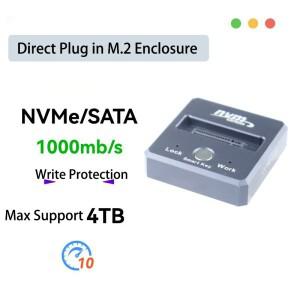 M2 SATA NVMe-USB 3.1 10Gbps 직접 플러그 SSD 어댑터 케이스 9210/9210B 칩 2230 2242 인클로저