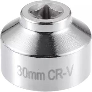 X AutoHOX 유니버설 30mm 자동차 오일 필터 렌치 소켓 하우징 캡 제거 도구 실버 톤