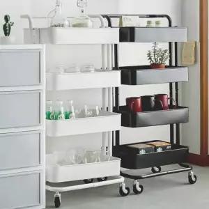 트롤리 선반 4단 이동트롤리 트롤리수납함 병원카트