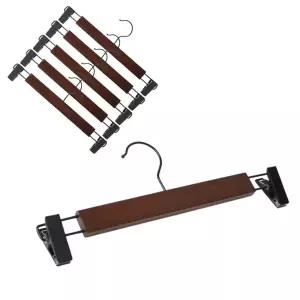 OW 고급 원목 바지걸이 세트 옷걸이 대형 하의 치마 집게 5개입