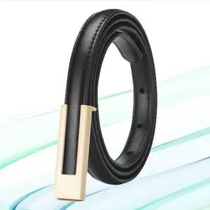 긴 여성 가죽벨트 튼튼한 자동버클 허리띠 (WFKBLPH)