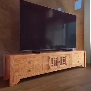 우리목 고2단 서랍문갑 원목 TV거실장 소나무 원목가구