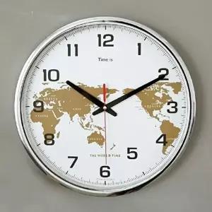 홈가든 월드맵 벽시계(화이트) 클래식 크롬 멀티 워치 (KYR-W730E96)