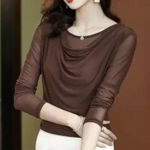 여성 긴팔 라틴 라인 댄스복 상의 폴리혼방 연습용 블라우스 색상6가지