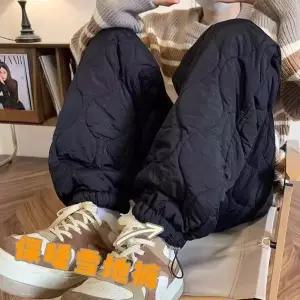 EAMT 남자 배기핏 바지 패딩 절개 겨울 동북부 영하 40도 면 빈티지 조거 스키니 팬츠 YJ4