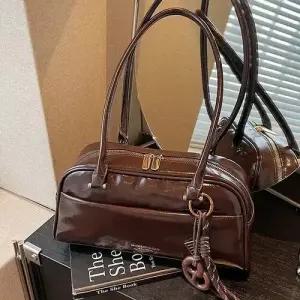 겨울 여친 숄더백 슬림핏 베개 가방 소프트 가죽 핸드볼링 백 트렌드 OP4