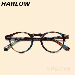 원형 뿔테안경테 아세테이트 안경 레트로 호피 패션안경