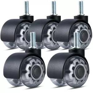 2 사무용 의자 캐스터 M10 x 25 나사형 스템 헤비 듀티 부드러운 롤링 안전 모든 층에 조용하고 내구성