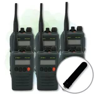 ETECH 이테크 NIS-400D NIS400D 고출력 업무용 디지털 무전기 + 고감도 숏안테나 6대 세트 