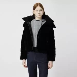 [롯데백화점]씨씨콜렉트 벨벳 후디드 숏 다운 C254PSG804