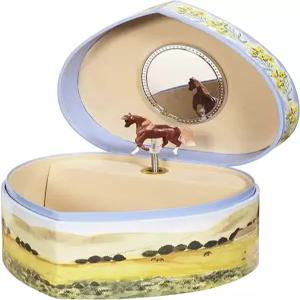 소녀 주얼리 템을 위한 인챈트민트 러브 오브 호스 하트 뮤지컬 박스 - 동전 밴드 및 액세서리를 보관하는