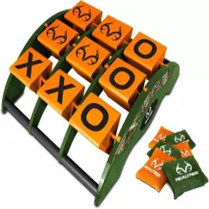 NKOK Realtree 틱택토스 게임 세트 용 5세 이상을 위한 전략적인 야외 놀이 쉬운 조립 배터리 불필요