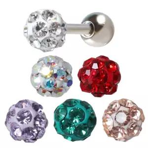 [미니아트] 써지컬 스틸 3mm 미러볼 컬러 볼 패션 피어싱 한쪽